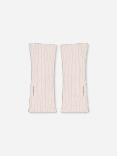 Ribbed hand warmers ivory