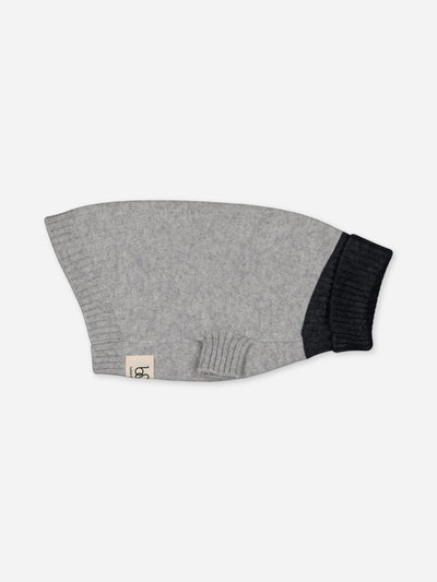 Dog cashmere sweater colorblock grey
