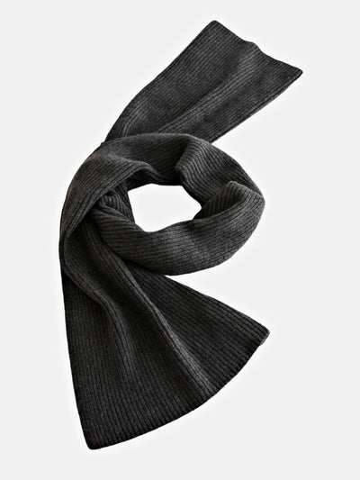 Long ribbed cashmere scarf anthracite