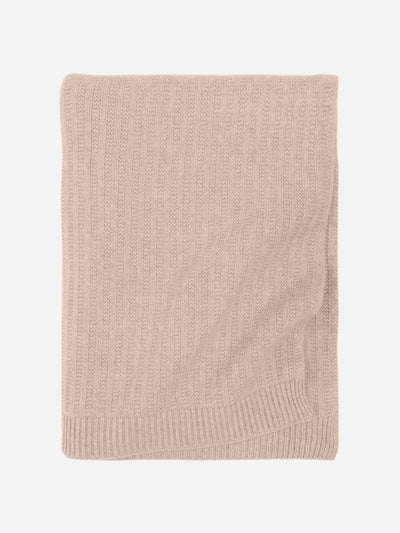 Large cashmere throw blanket beige