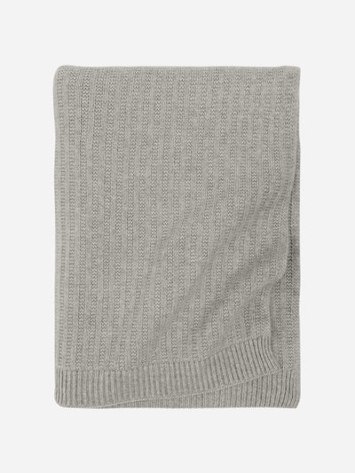 Large cashmere throw blanket grey